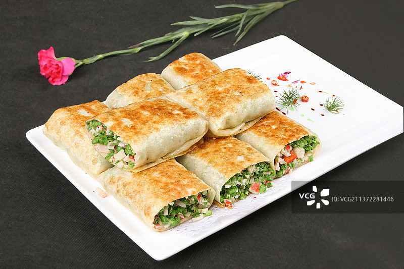 中餐美食-韭菜盒子图片素材