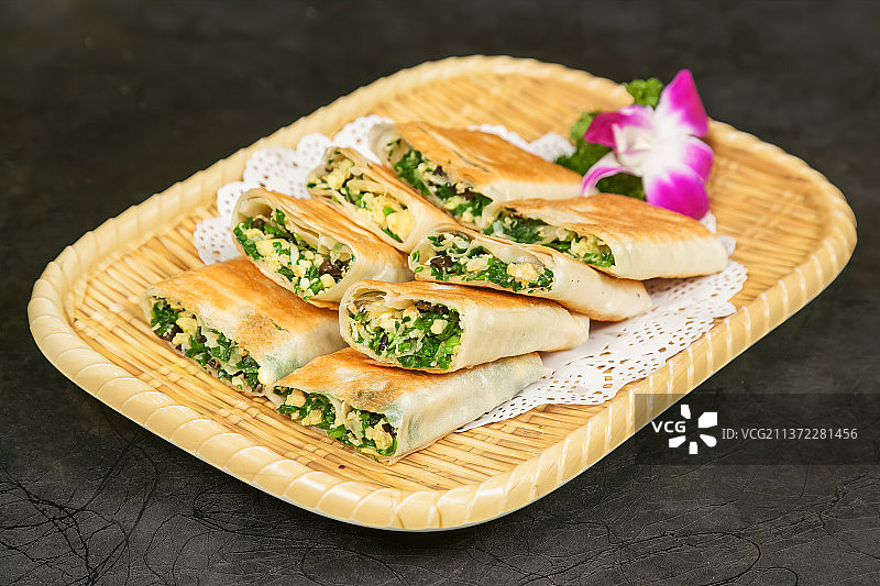 中餐美食-韭菜盒子图片素材