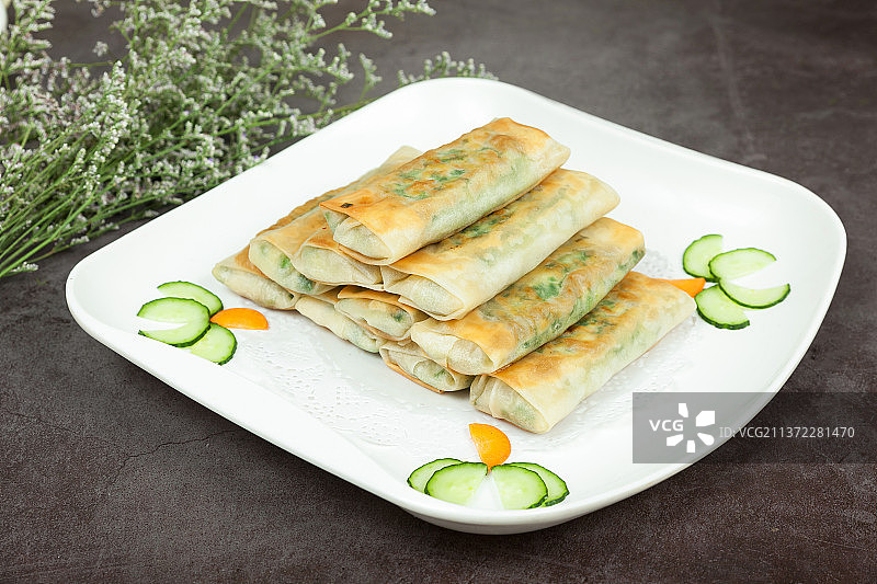 中餐美食-韭菜盒子图片素材