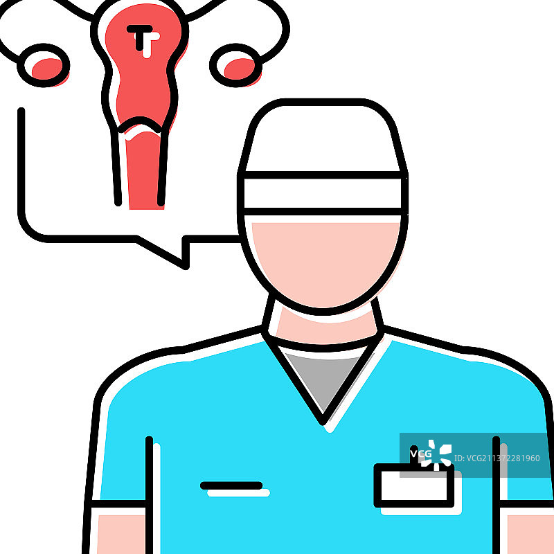 妇科医生彩色图标图片素材