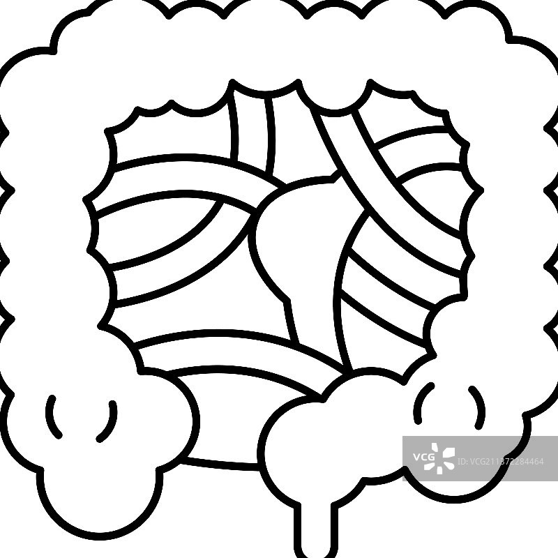 肠梗阻疾病线性图标图片素材