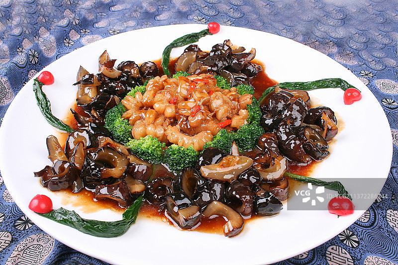 中餐美食-鞭花烧海参图片素材