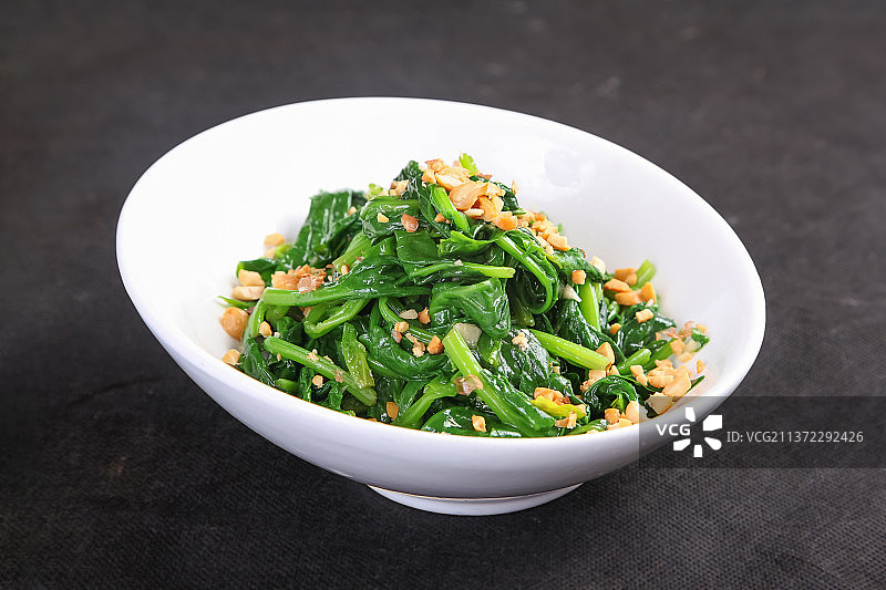中餐美食-菠菜拌花生米图片素材