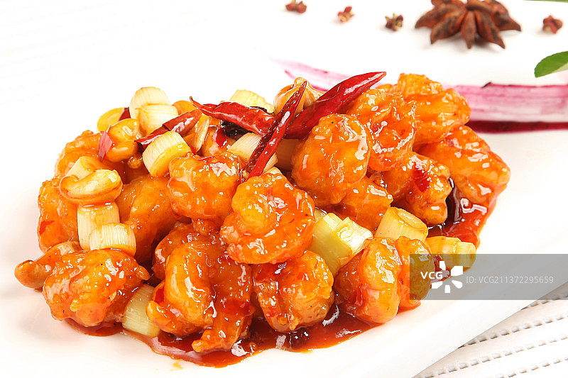 中餐美食-宫爆虾球图片素材