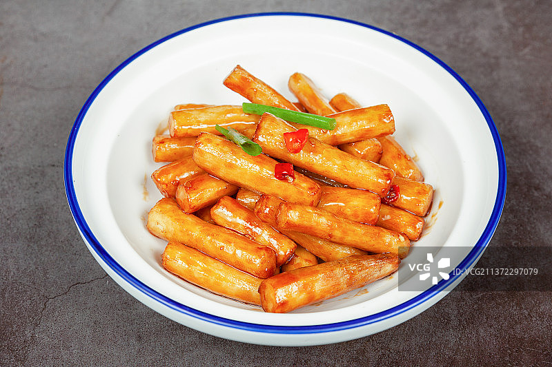 中餐美食-烧汁麻山药图片素材