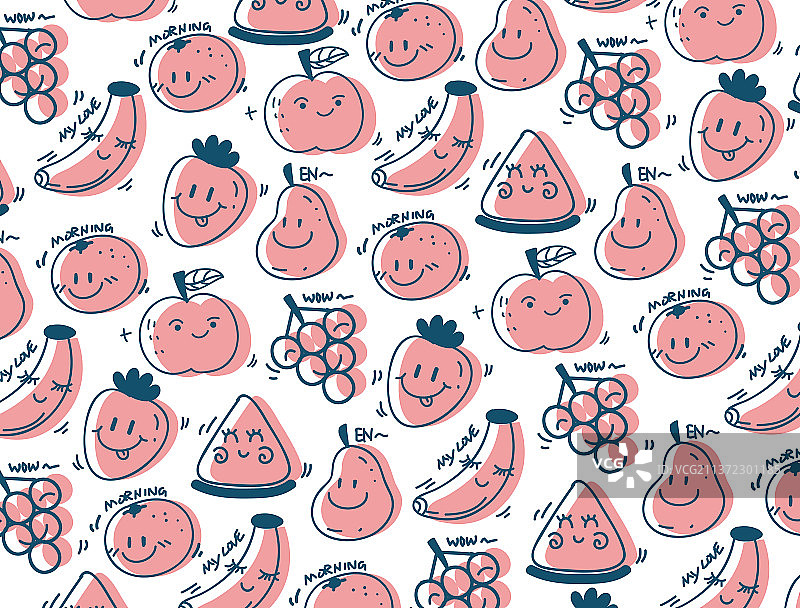 水果系列扁平风矢量壁纸插画图片素材