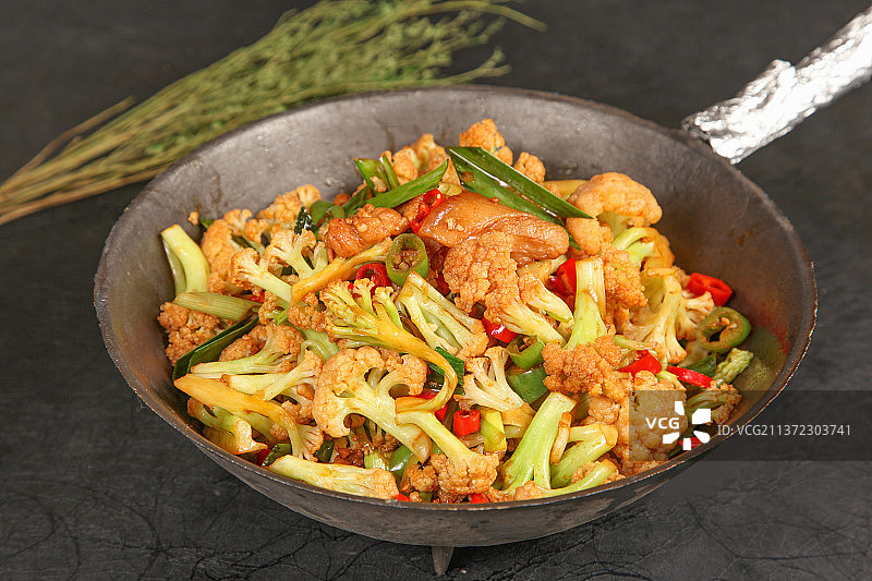 中餐美食-干锅菜花图片素材