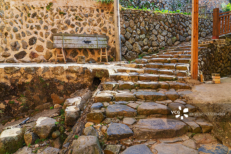 中国福建省厦门市土楼古建筑的细节特写图片素材