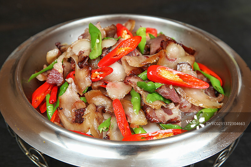 中餐美食-干锅腊猪脸图片素材