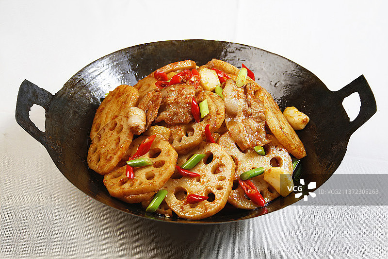 中餐美食-干锅藕片图片素材