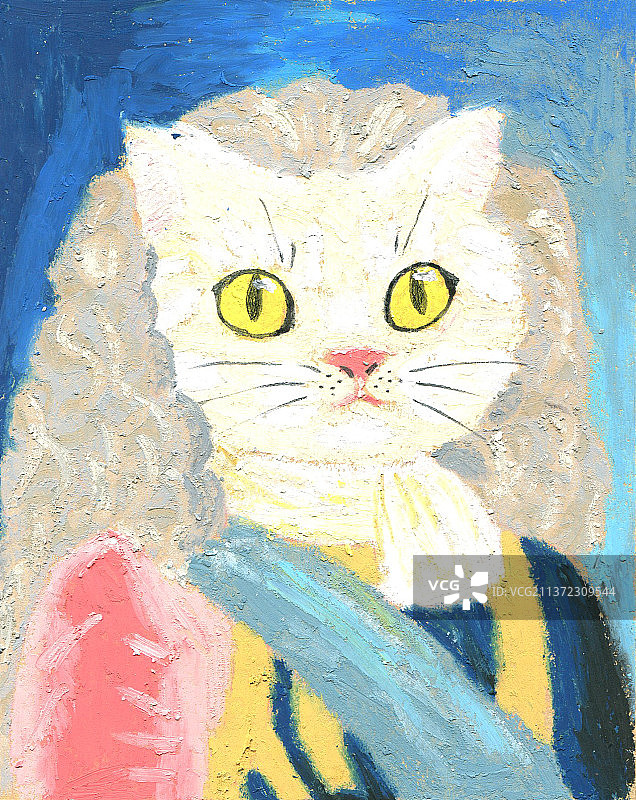 油画棒猫猫系列图片素材