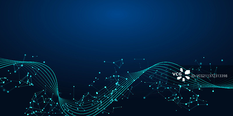点线相互连接的抽象科技背景图片素材