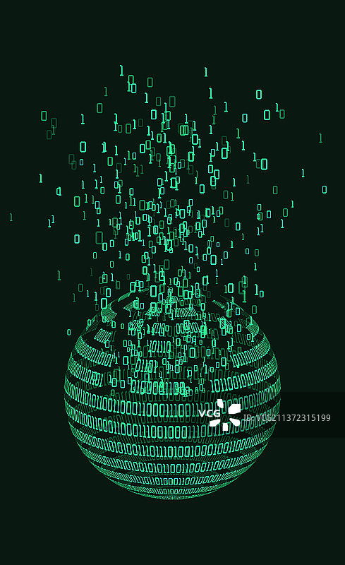 二进制代码组成的数据流科技背景图片素材