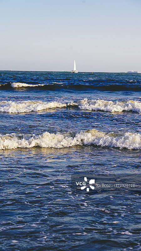 舟山朱家尖-海滩海浪图片素材