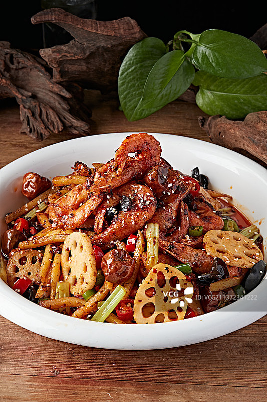 川味麻辣香锅虾图片素材