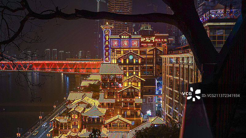 洪崖洞夜色图片素材