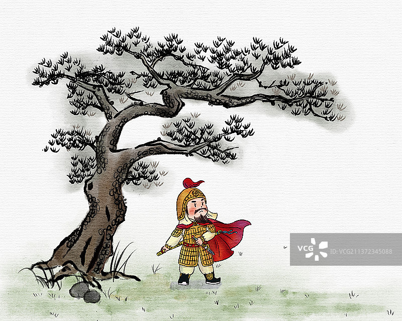 将军青松图图片素材