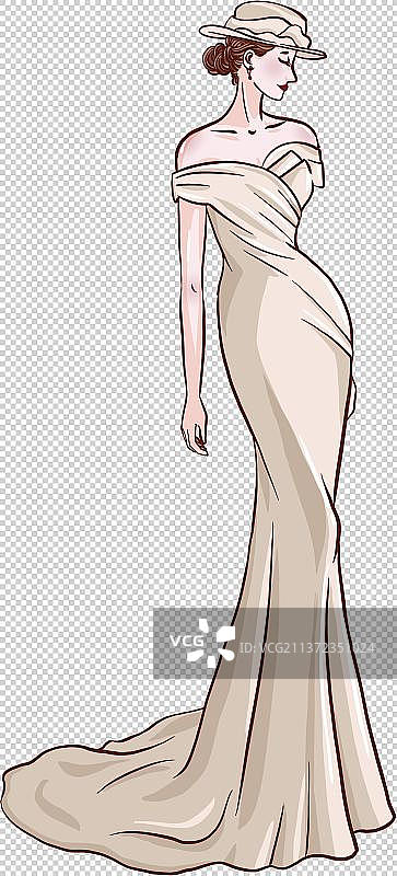 穿着礼服的女人站着的肖像图片素材