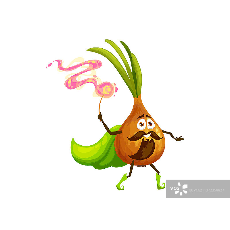 神奇的蔬菜洋葱巫师卡通人物图片素材