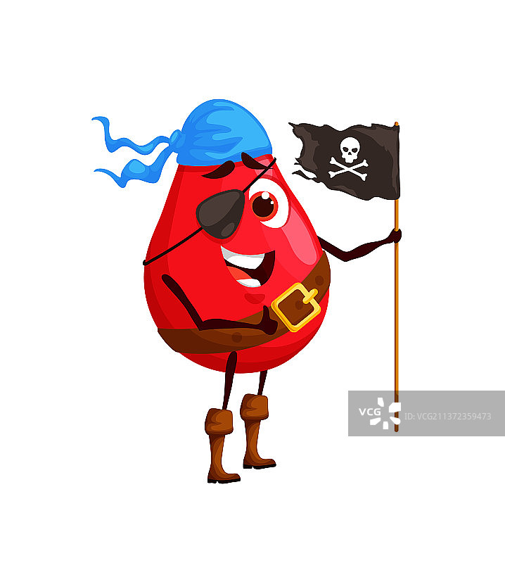 卡通蔷薇果海盗人物浆果图片素材