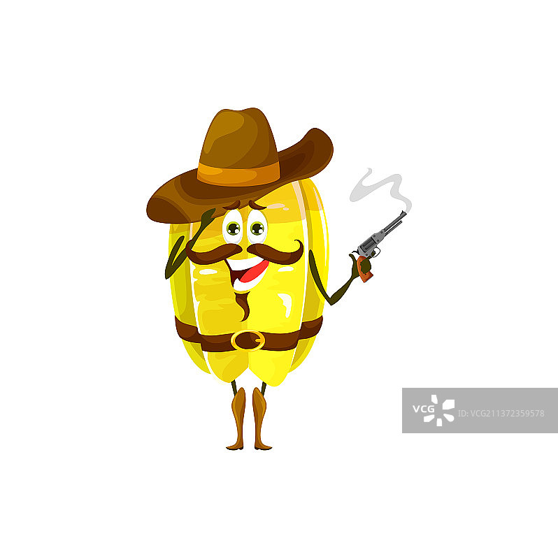 卡通杨桃游侠角色与手枪图片素材