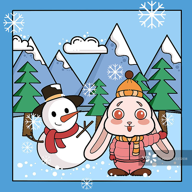 小兔子冬图片素材