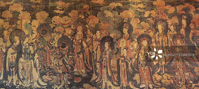 佛像壁画，北京法海寺明代的壁画图片素材