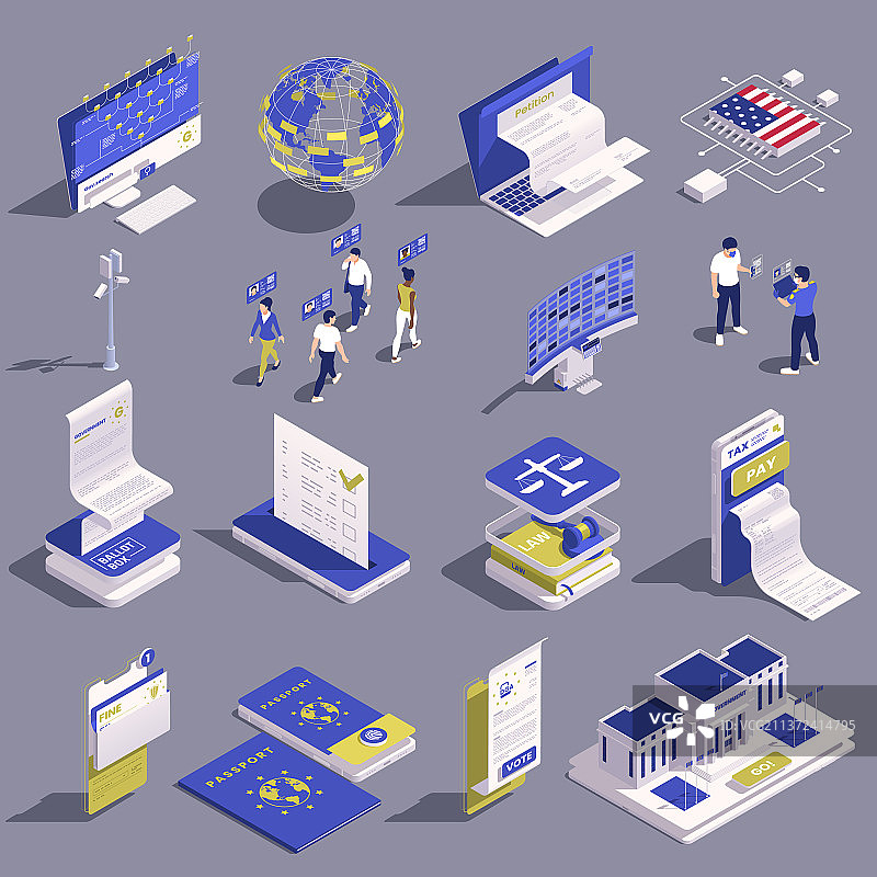 数字政府2.5D图图片素材