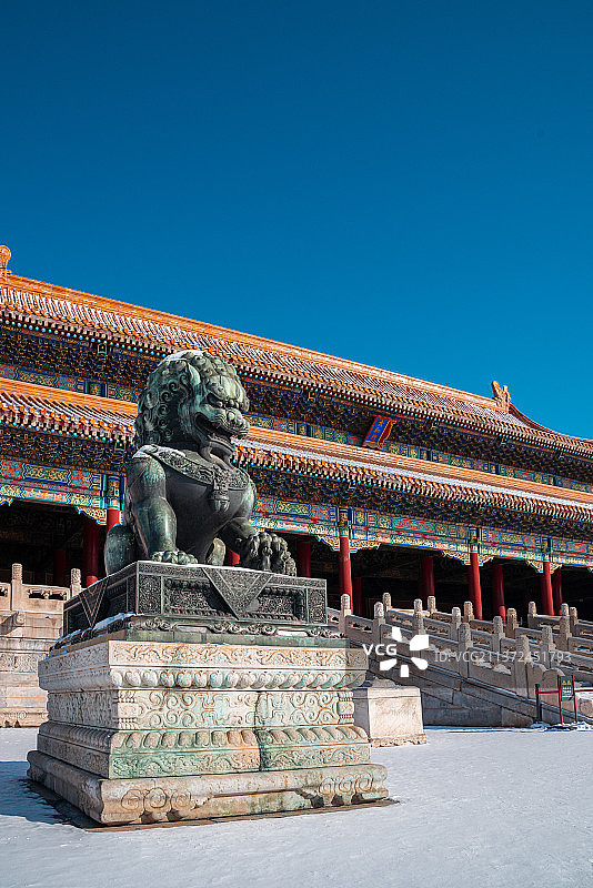 故宫铜狮子图片素材