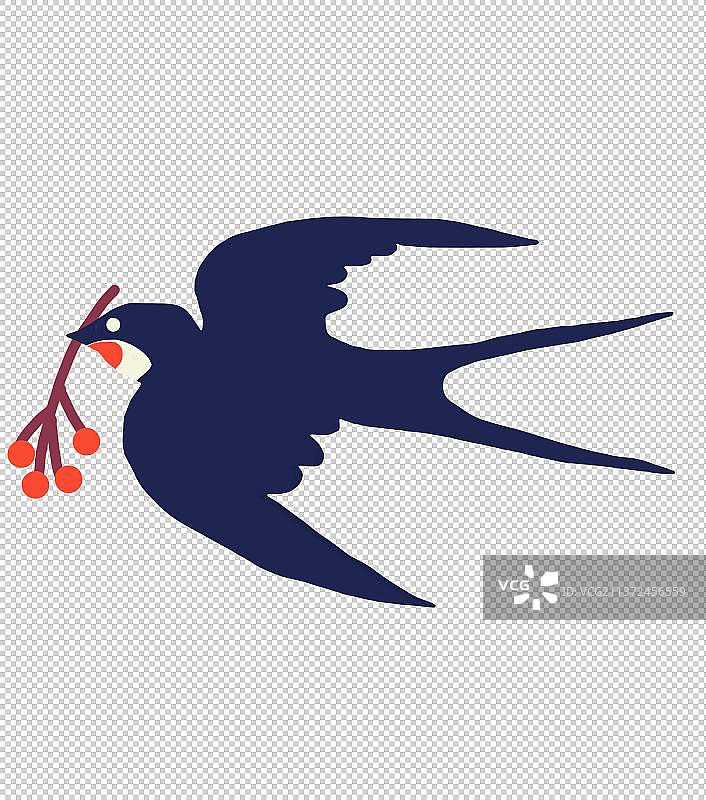 燕子衔着树枝图片素材