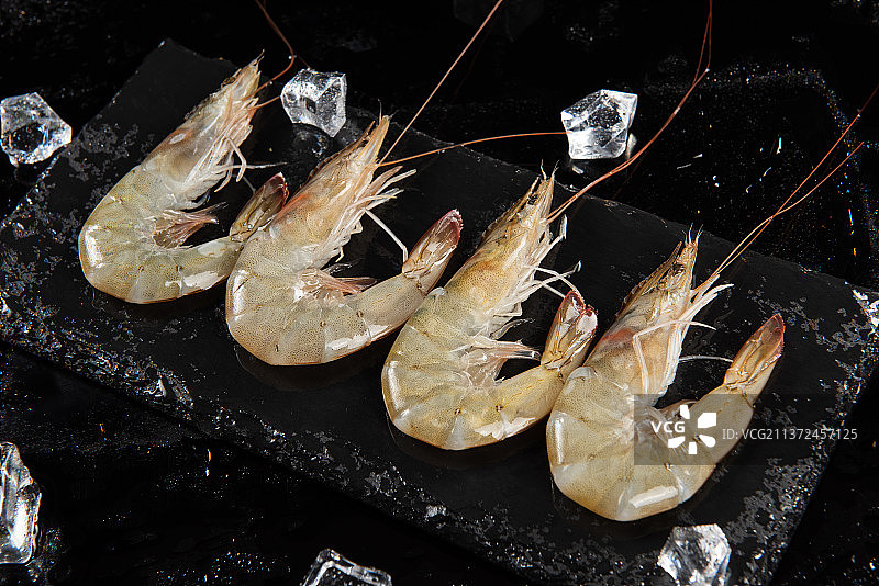 新鲜的白对虾图片素材