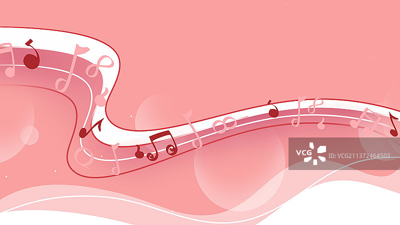 唯美简约声音歌曲插画背景，音乐旋律，搭配简约流动背景图片素材