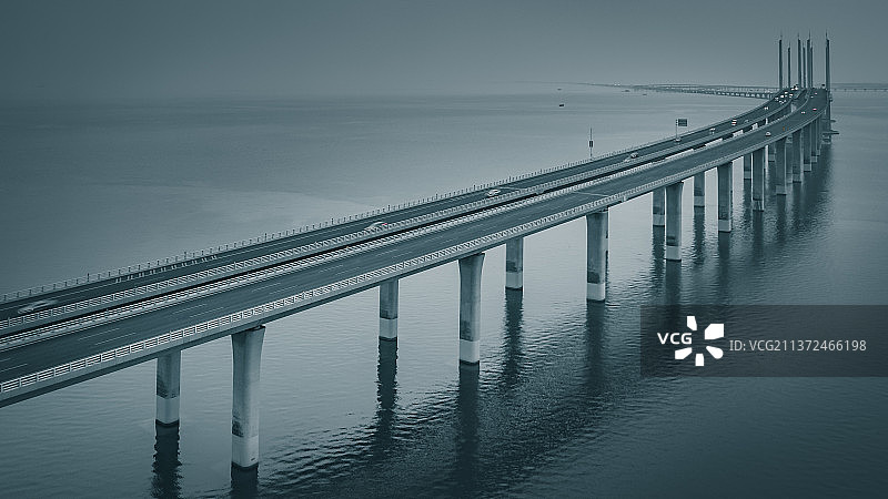 青岛胶州湾大桥航拍图片素材