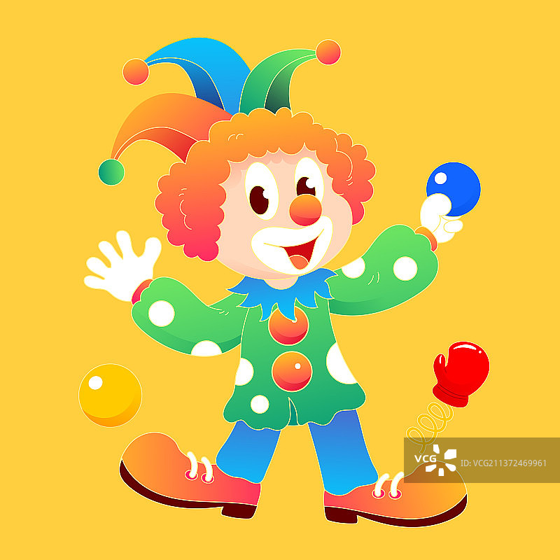 愚人节恶搞整蛊插画儿童节小丑表演活动海报图片素材