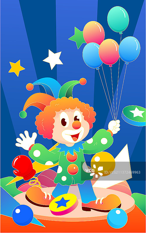 愚人节恶搞整蛊插画儿童节小丑表演活动海报图片素材