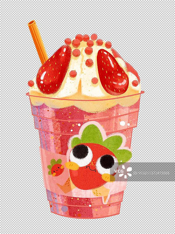草莓奶茶图片素材