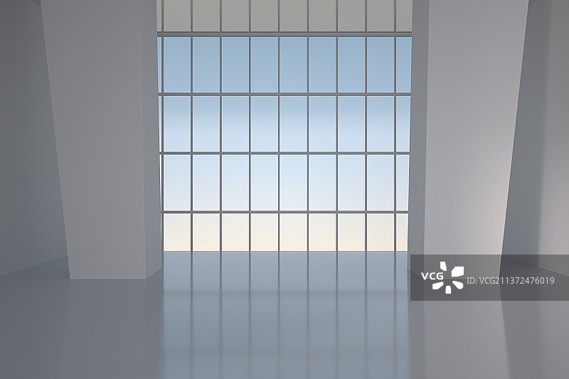 3D渲染光滑平整的空旷室内地面地板图片素材