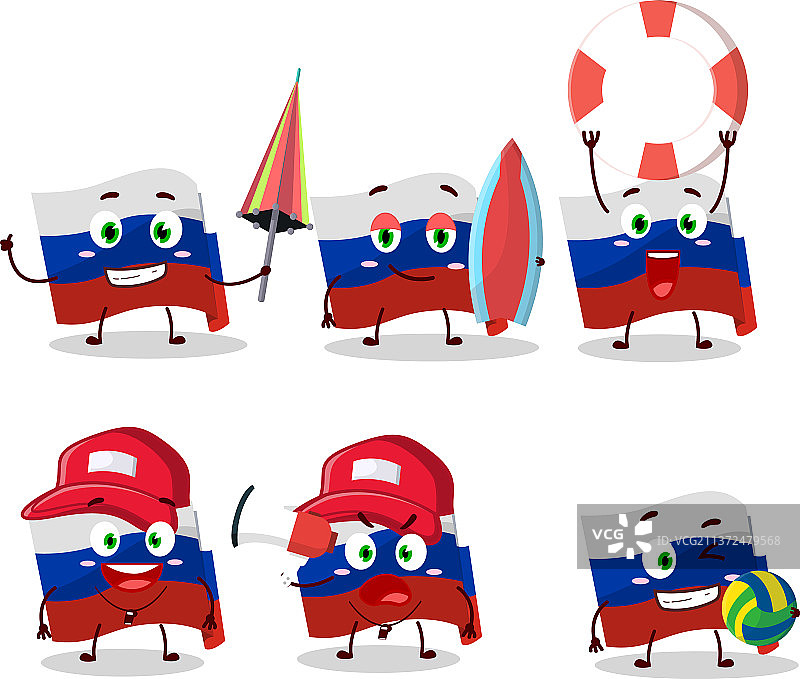 俄罗斯国旗卡通角色图片素材