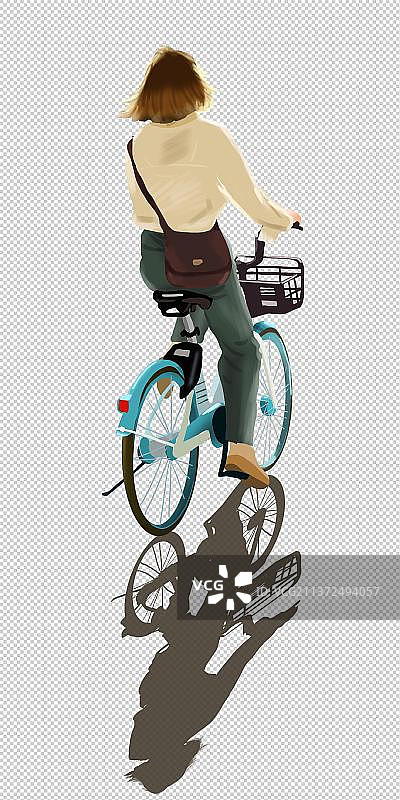 单车女子图片素材