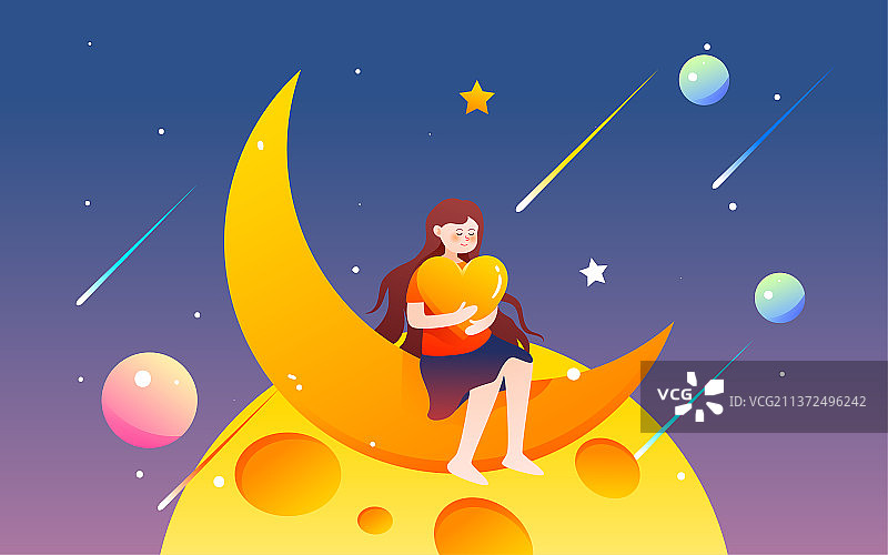 童话世界梦境星空插画关爱世界自闭症日海报图片素材