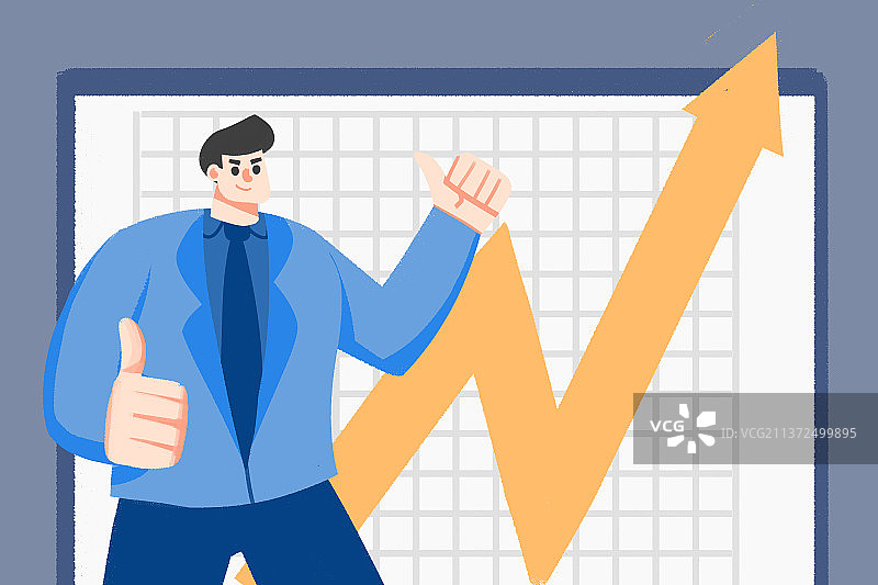 卡通手绘金融股票上涨下跌插画图片素材