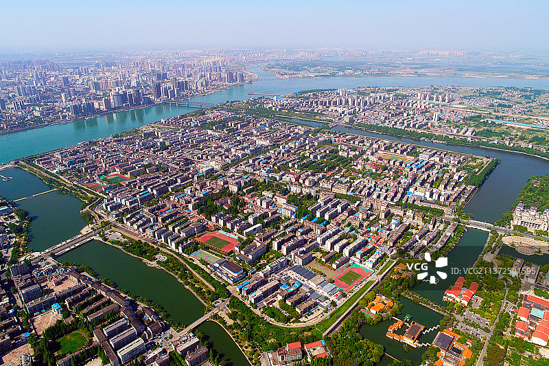 航拍襄阳古城全景风光图片素材