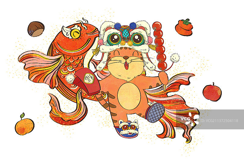 虎虎锦鲤图片素材