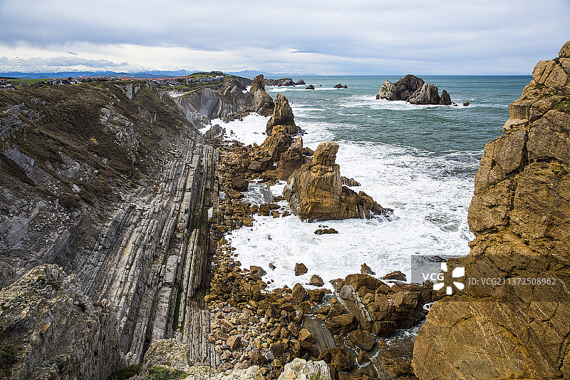 西班牙坎塔布连飞砂海景图片素材