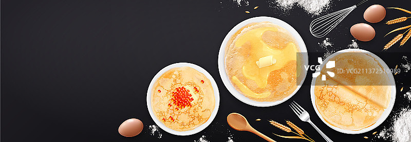 谢肉节薄饼写实风格图片素材