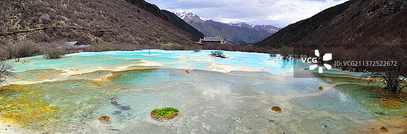黄龙五彩池图片素材