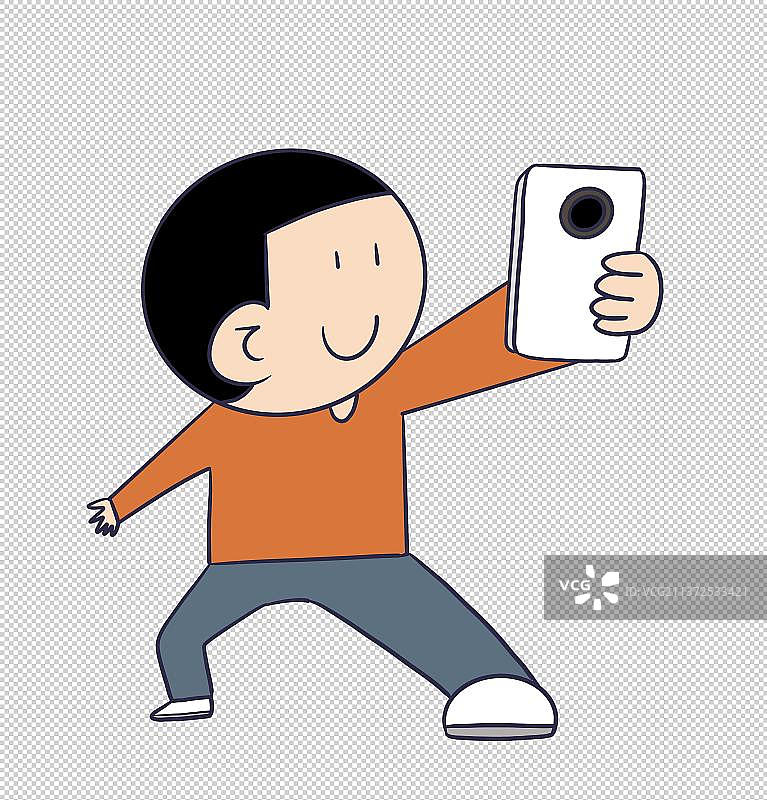 元素：用手机拍照的人物图片素材