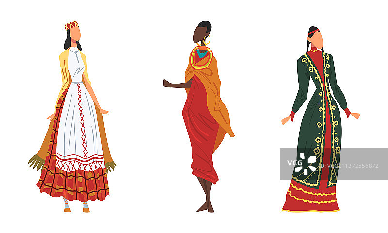 穿着民族服装的女性图片素材