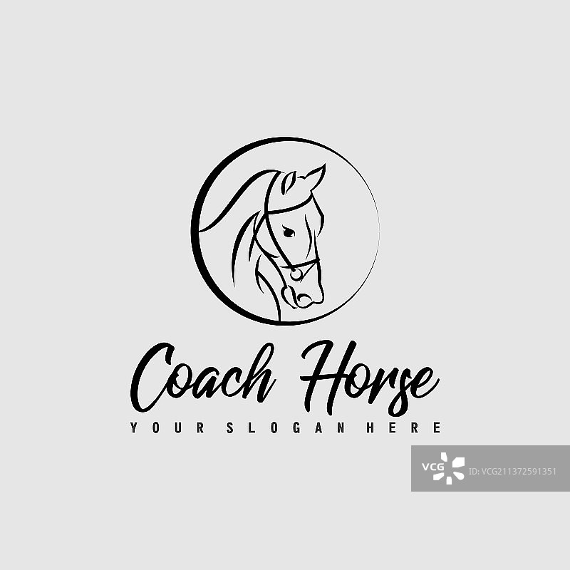 圆形马匹抽象logo设计图片素材