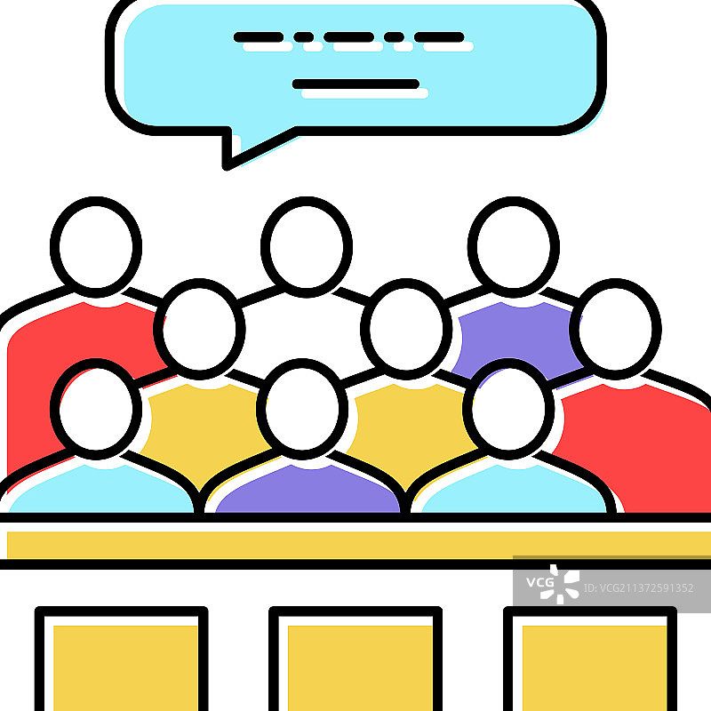 陪审团审判彩色图标图片素材